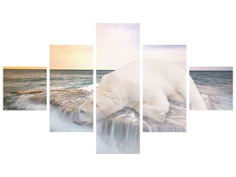 5-piece-canvas-print-the-polar-bear-and-the-sea