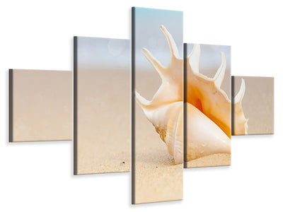 5-piece-canvas-print-the-shell-on-the-beach