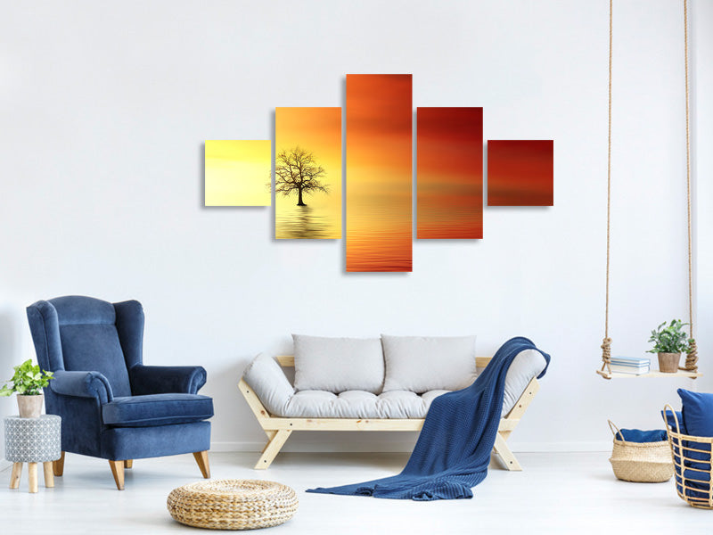 5-piece-canvas-print-the-tree-in-the-water