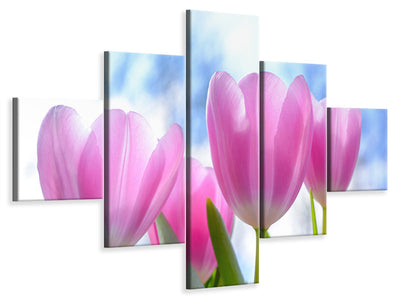 5-piece-canvas-print-tulips-in-nature