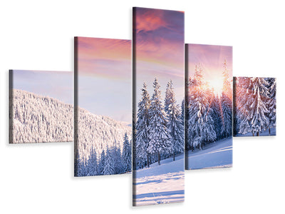 5-piece-canvas-print-winter-landscape
