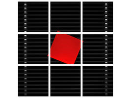 9-piece-canvas-print-red-on-black