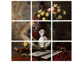 9-piece-canvas-print-still-life-with-violin-and-bust