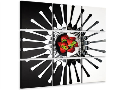 9-piece-canvas-print-strawberry-designs