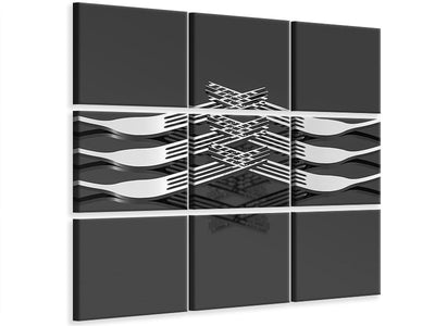 9-piece-canvas-print-three-forks