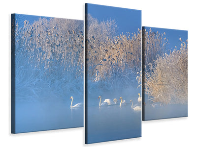 modern-3-piece-canvas-print-blue-swan-lake