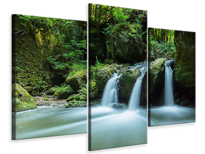 modern-3-piece-canvas-print-falling-water-in-the-wood