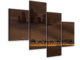 modern-4-piece-canvas-print-castle-and-camels