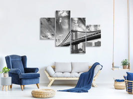 modern-4-piece-canvas-print-manhattan-bridge