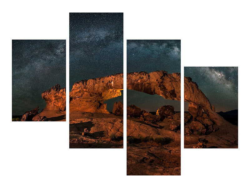 modern-4-piece-canvas-print-milky-way-over-the-sunset-arch