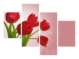 modern-4-piece-canvas-print-red-tulips-bouquet