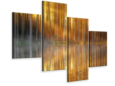 modern-4-piece-canvas-print-romantic-mood-in-the-forest