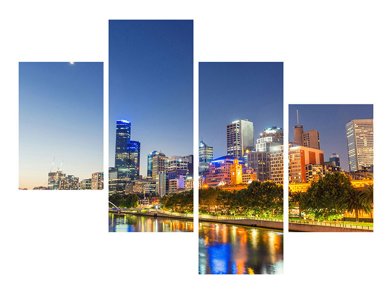 modern-4-piece-canvas-print-skyline-sydney-at-dusk