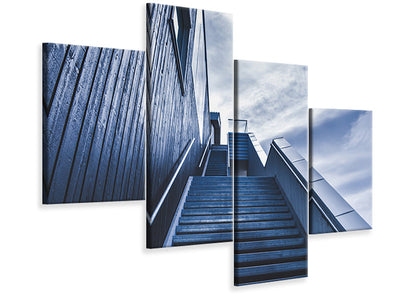 modern-4-piece-canvas-print-steep-stairs