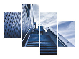 modern-4-piece-canvas-print-steep-stairs