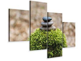 modern-4-piece-canvas-print-stone-pile-on-plant