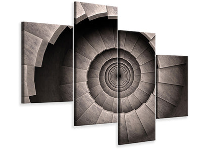 modern-4-piece-canvas-print-stone-spiral-staircase