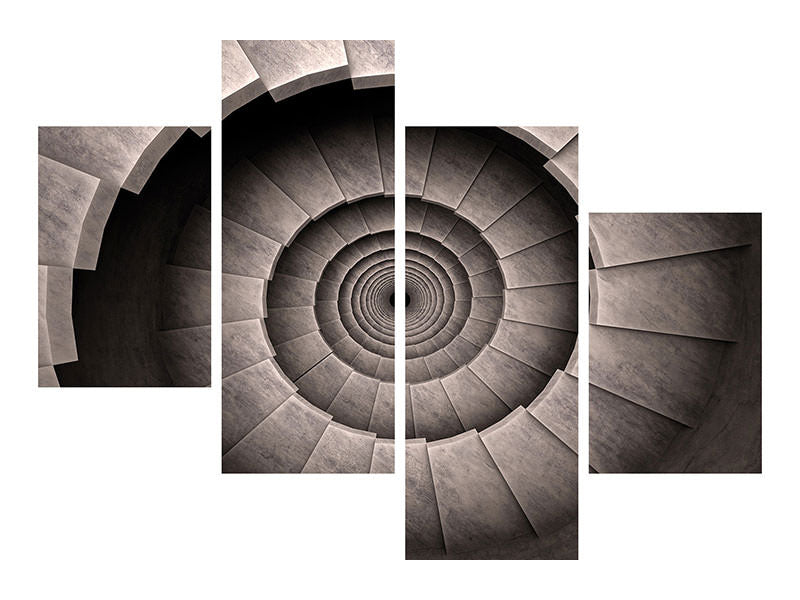 modern-4-piece-canvas-print-stone-spiral-staircase