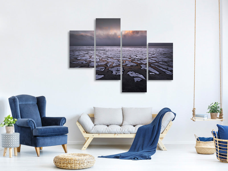 modern-4-piece-canvas-print-sunset-a