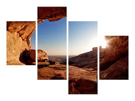 modern-4-piece-canvas-print-sunset-in-front-of-the-cave