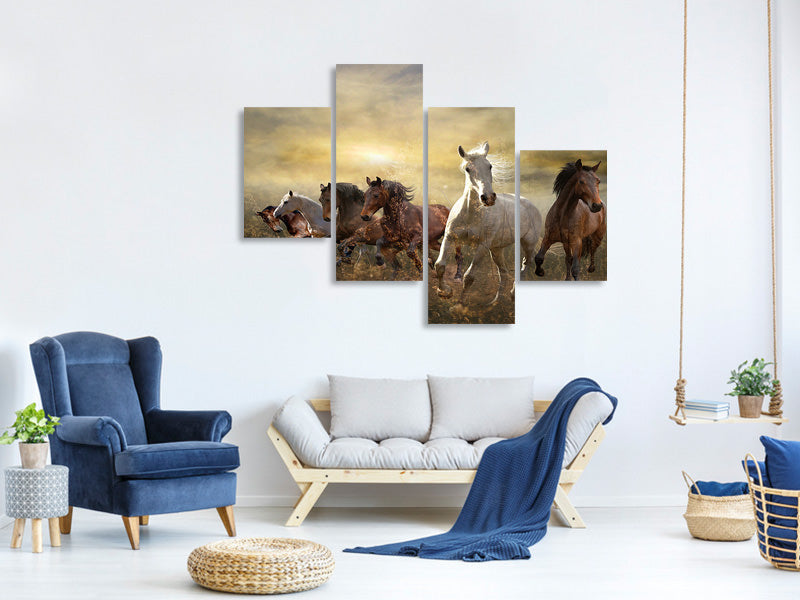 modern-4-piece-canvas-print-wild-wild-horses