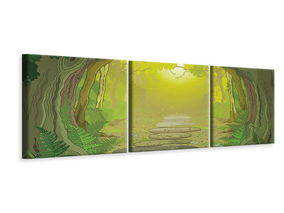 panoramic-3-piece-canvas-print-fairy-tales-forest