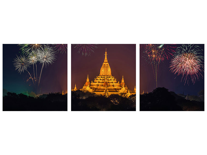 panoramic-3-piece-canvas-print-fireworks-at-the-temple