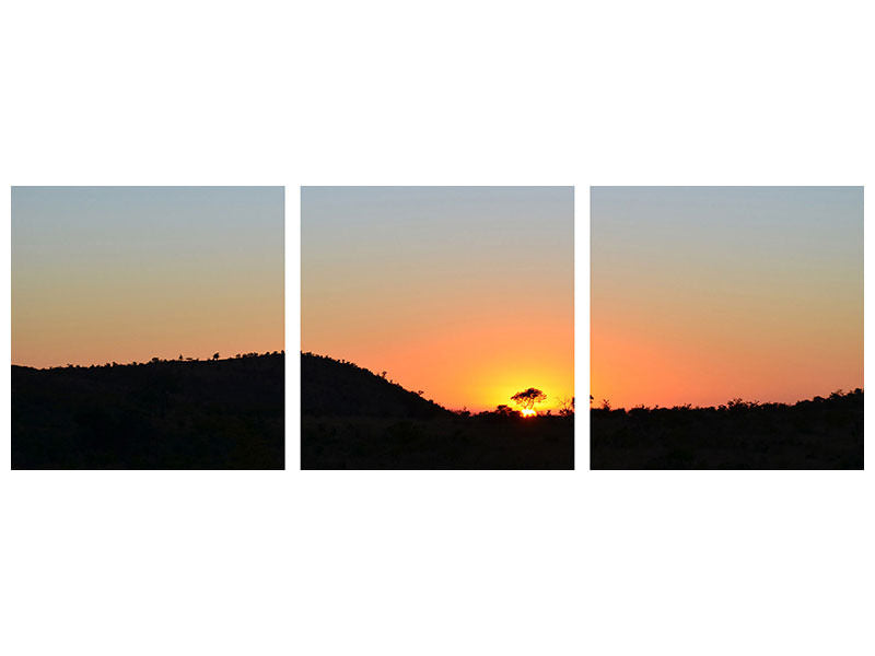 panoramic-3-piece-canvas-print-sunset-in-africa