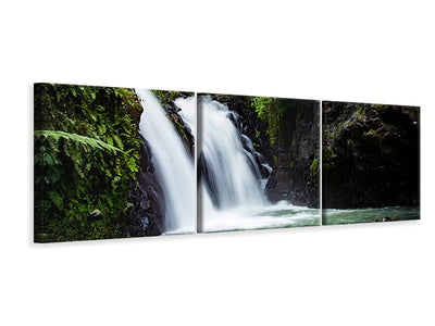 panoramic-3-piece-canvas-print-waterfall-in-the-evening-light