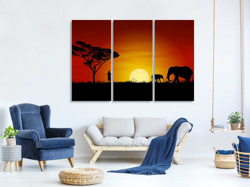 3-piece-canvas-print-african-steppe-elephant
