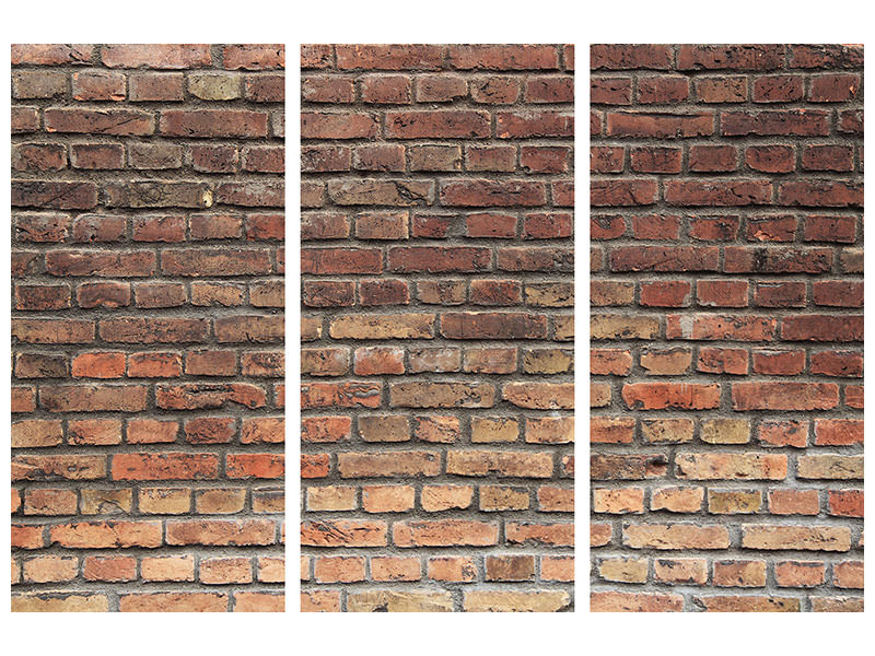3-piece-canvas-print-brown-brick-wall