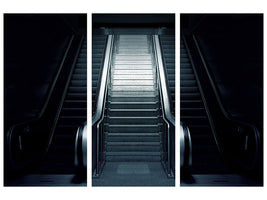3-piece-canvas-print-escalator-in-the-dark