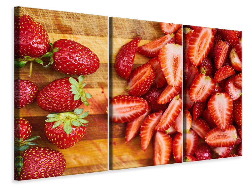 3-piece-canvas-print-fresh-strawberries