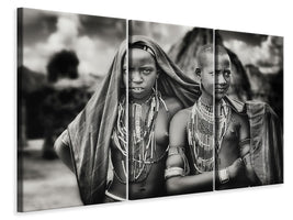 3-piece-canvas-print-karo-girls-sharing-a-scarf