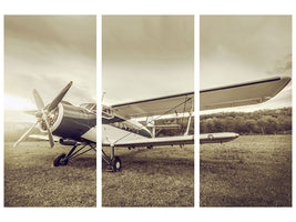 3-piece-canvas-print-nostalgic-aircraft-in-retro-style