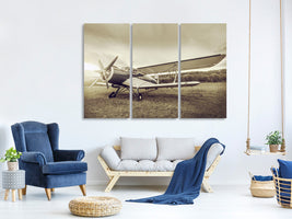 3-piece-canvas-print-nostalgic-aircraft-in-retro-style