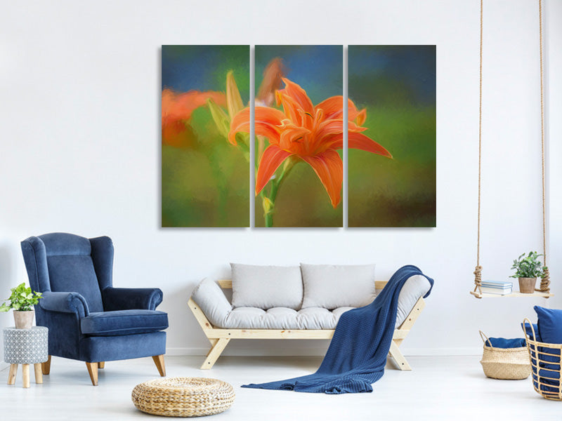3-piece-canvas-print-painting-of-a-lily