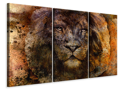 3-piece-canvas-print-portrait-of-a-lion-ii