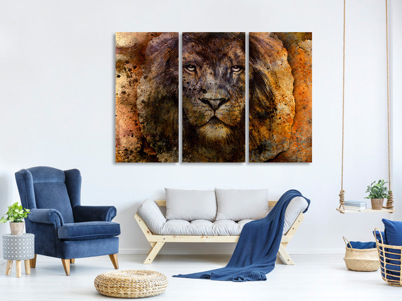 3-piece-canvas-print-portrait-of-a-lion-ii