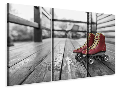 3-piece-canvas-print-retro-roller-skates