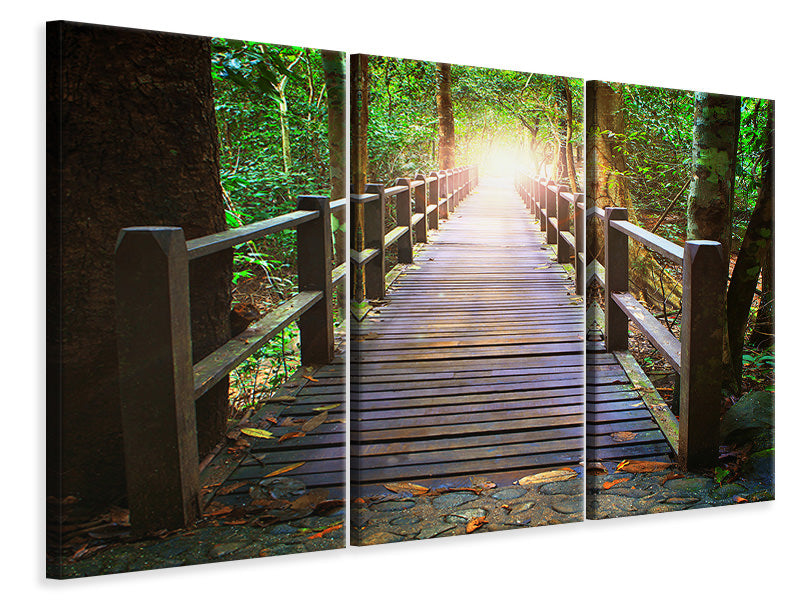 3-piece-canvas-print-the-bridge-in-the-forest