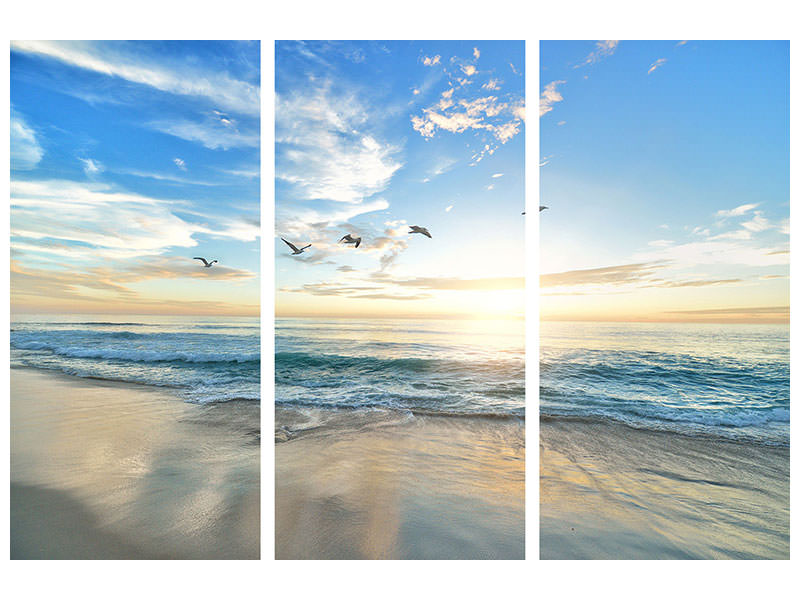 3-piece-canvas-print-the-seagulls-and-the-sea-at-sunrise