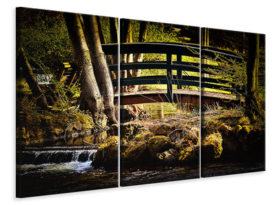 3-piece-canvas-print-wooden-bridge-in-the-forest