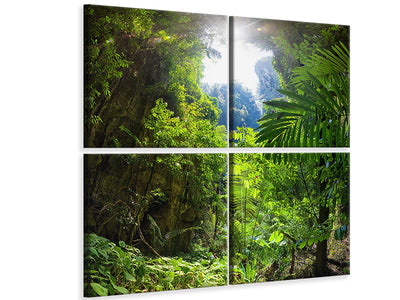 4-piece-canvas-print-clearing-in-the-jungle