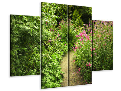 4-piece-canvas-print-garden-path