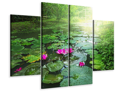 4-piece-canvas-print-garden-pond
