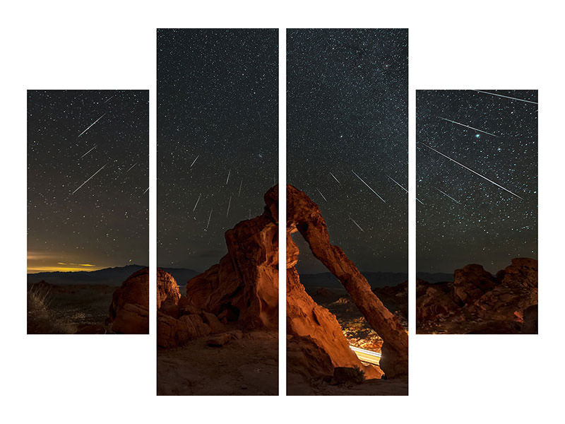 4-piece-canvas-print-geminid-meteor-shower-above-the-elephant-rock