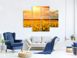4-piece-canvas-print-golden-light-sunflower