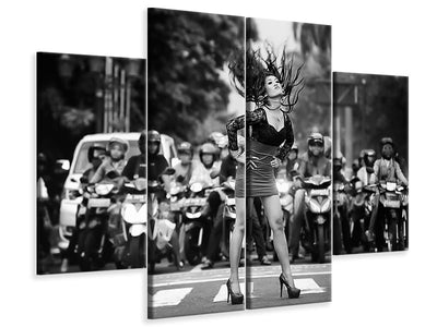 4-piece-canvas-print-ignore-it-enjoy-poses-on-the-streets