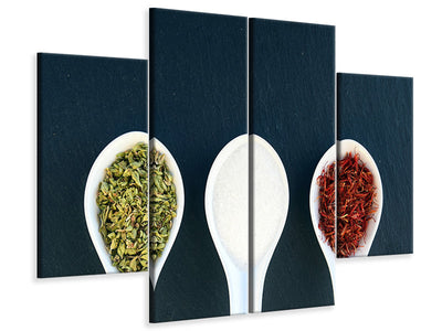 4-piece-canvas-print-italian-spices-in-the-spoon
